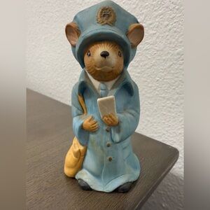 Vintage Lefton Mouse Postman Mail Carrier Delivery Figurine Postal Worker